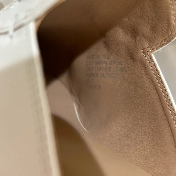 Quince Bone White Italian Leather Mules Classic Gold Horsebit Slides Size 7 - Picture 10 of 11